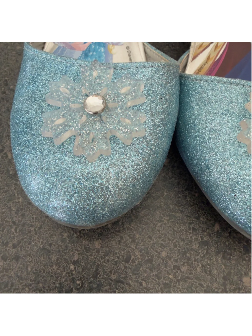 Disney Frozen Elsa & Anna Girls Glitter Princess Dress Up Costume Shoes Size 13